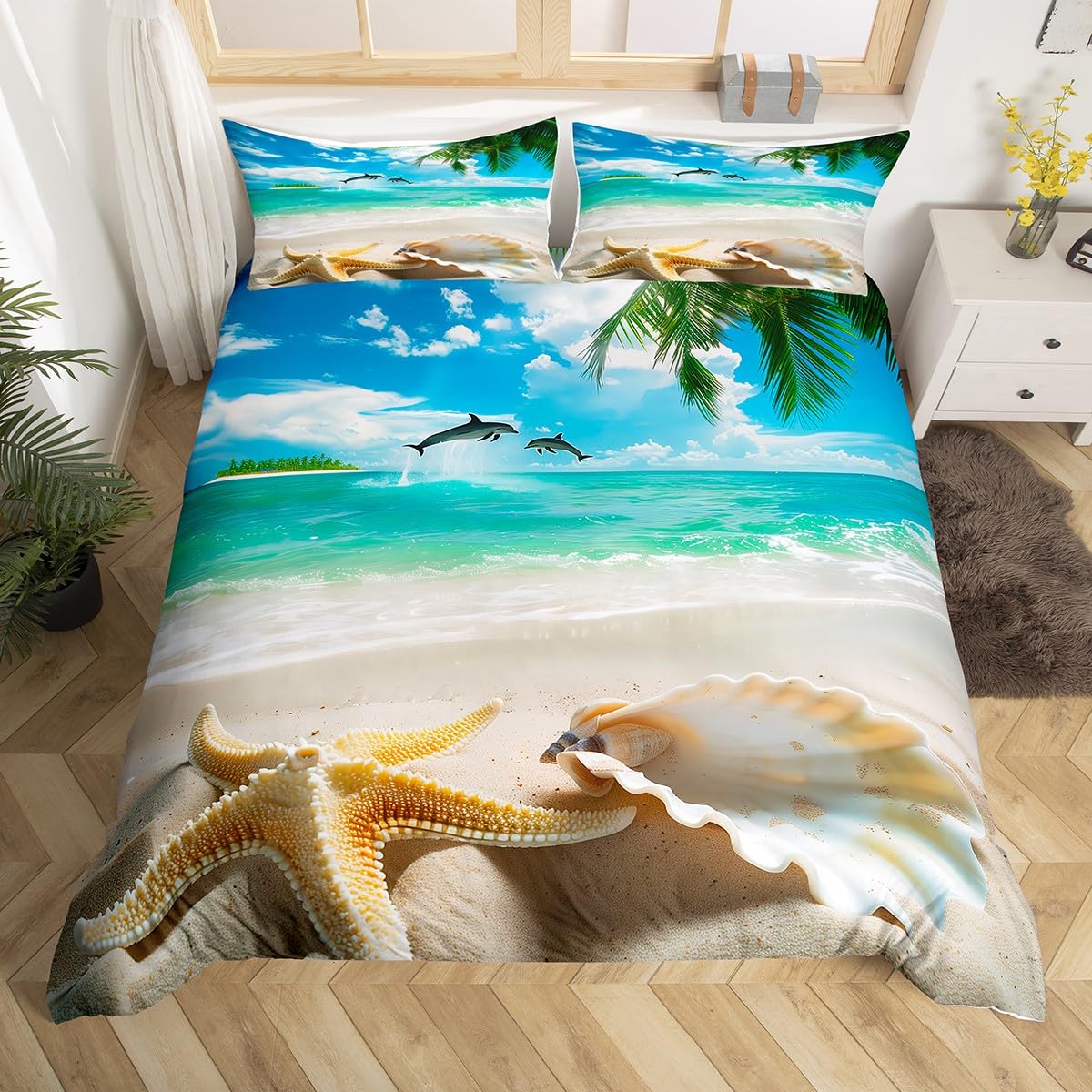 Bed Sheet Microfiber - Beach Comforter Cover, Coastal Duvet Covers