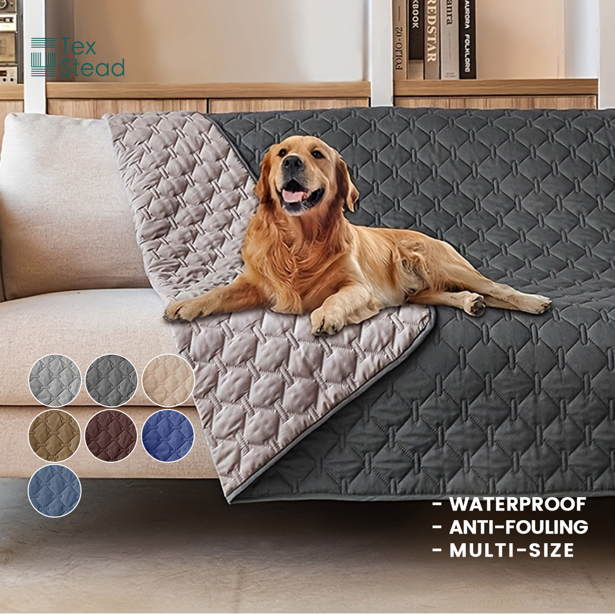 Mattress Protector Waterproof - Thick Reversible Pet Mattress,Anti-Slip Washable Dog