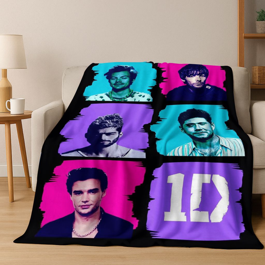 Home Textiles Direct - 3D 1D Rock-One-Direction Combinatio Flannel Blanket,Cozy