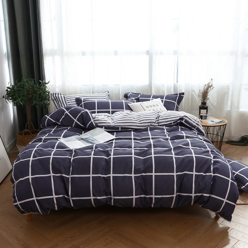 Double Bed Plaid Quilt Cover M - đánh giá và giá Bed Sheet Microfiber