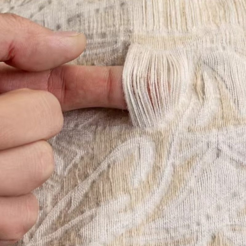 Beige Linen Jacquard Fabric Fl - đánh giá và giá Home Textiles Design