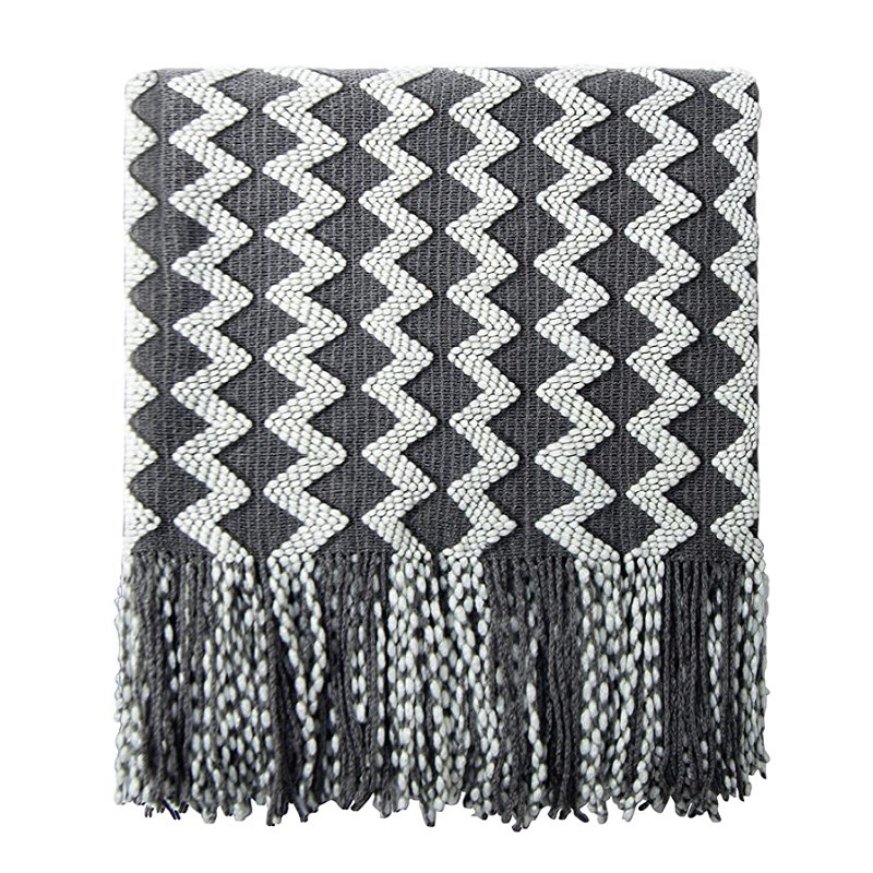 50x60inch Grey Knitted Throw B - đánh giá và giá Throw Blanket Chunky Knit