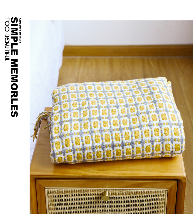 Mustard Yellow Nordic Knitted  - đánh giá và giá Throw Blanket Chunky Knit