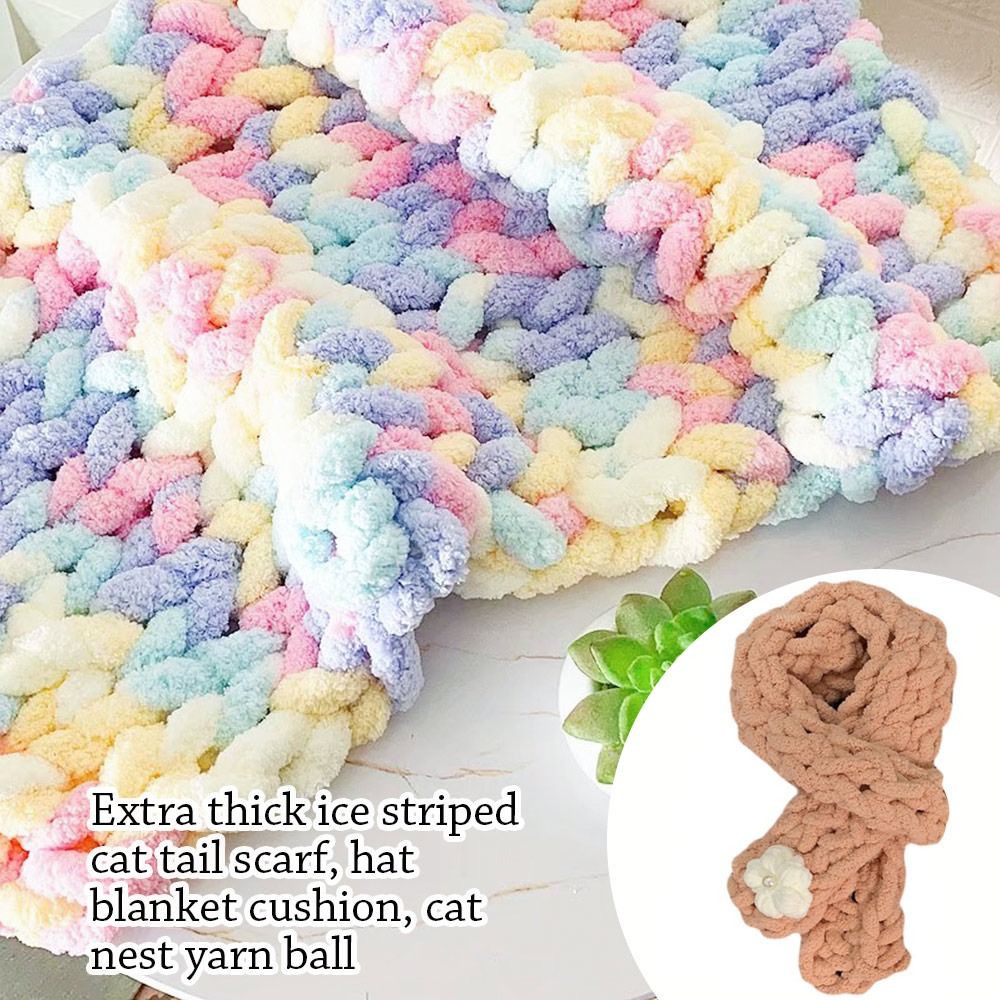 250g/Ball Multicolor Chenille  - đánh giá và giá Throw Blanket Chunky Knit
