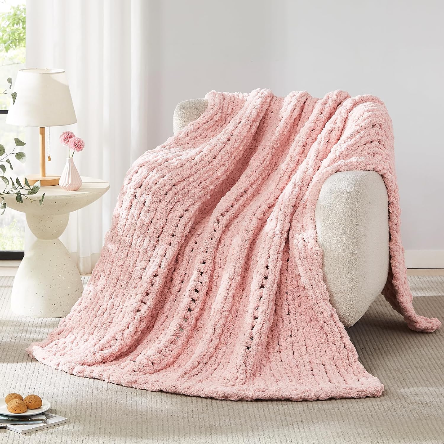 Chunky Knit Blanket Throw Chen - đánh giá và giá Throw Blanket Chunky Knit
