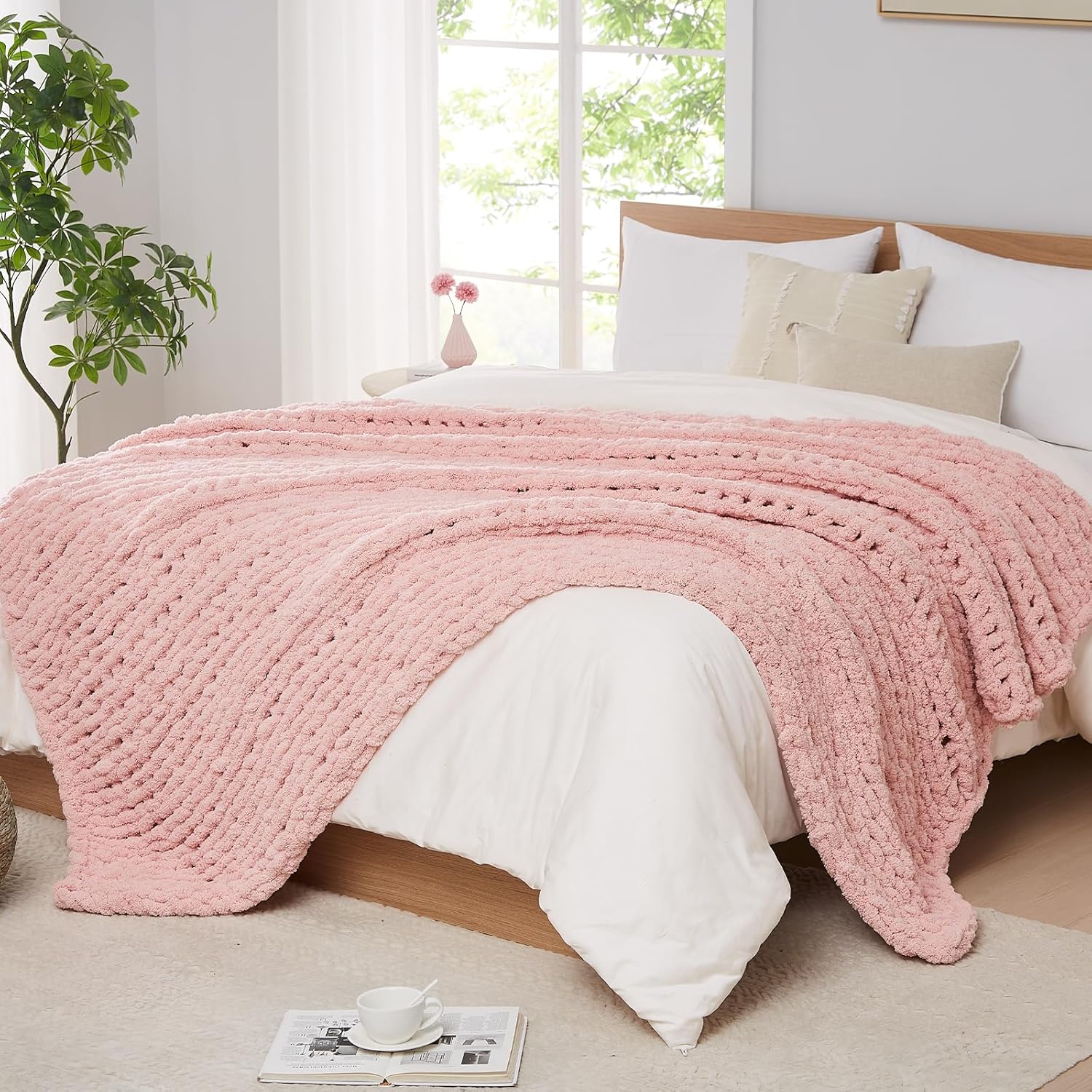Chunky Knit Blanket Throw Chen - đánh giá và giá Throw Blanket Chunky Knit