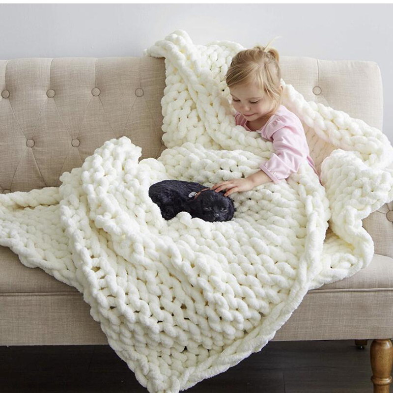 Hand Chunky Knitted Blanket Th - đánh giá và giá Throw Blanket Chunky Knit