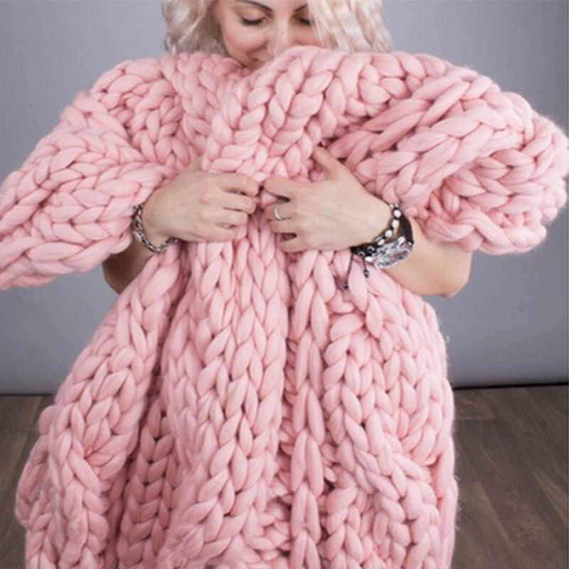 Thời Trang Tay Chun Dệt Kim Ch - đánh giá và giá Throw Blanket Chunky Knit