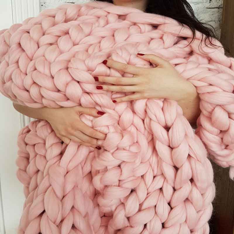 Thời Trang Tay Chun Dệt Kim Ch - đánh giá và giá Throw Blanket Chunky Knit