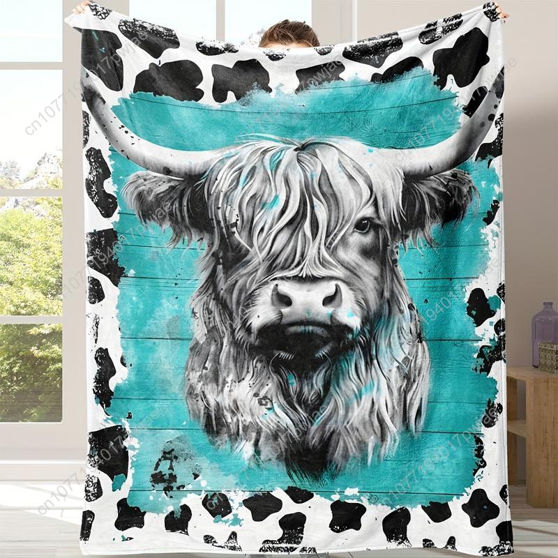 Cozy Soft Highland Cow Flannel - đánh giá và giá Throw Blanket Chunky Knit