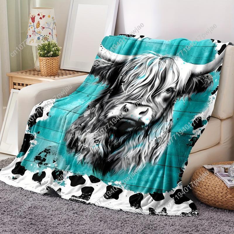 Cozy Soft Highland Cow Flannel - đánh giá và giá Throw Blanket Chunky Knit