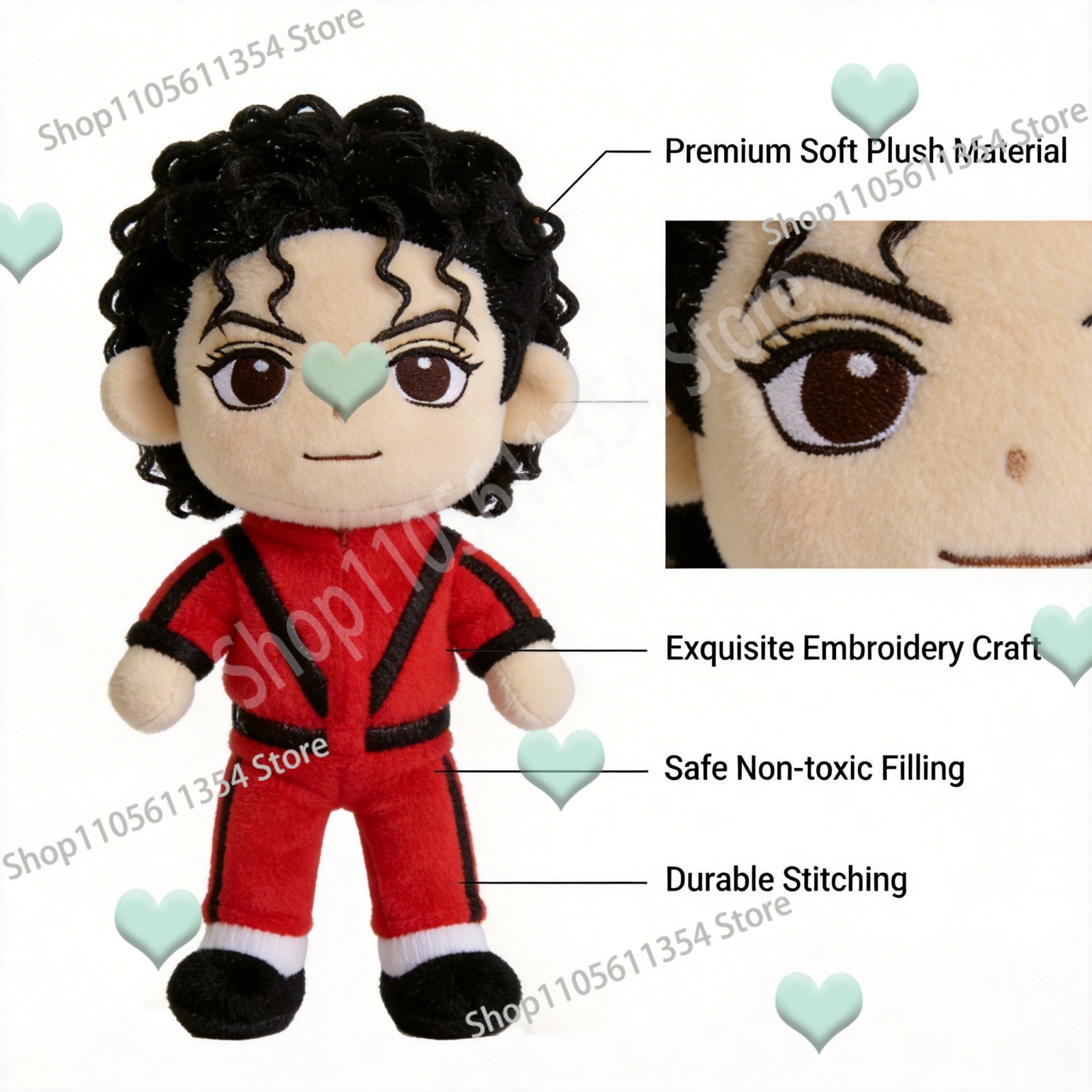 Red Michael Cute Plush Doll 25 - đánh giá và giá Home And Textiles Today