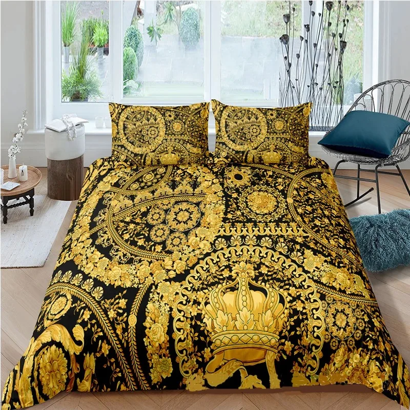 Baroque Modern Art 3D Golden L - đánh giá và giá Bed Sheet Microfiber