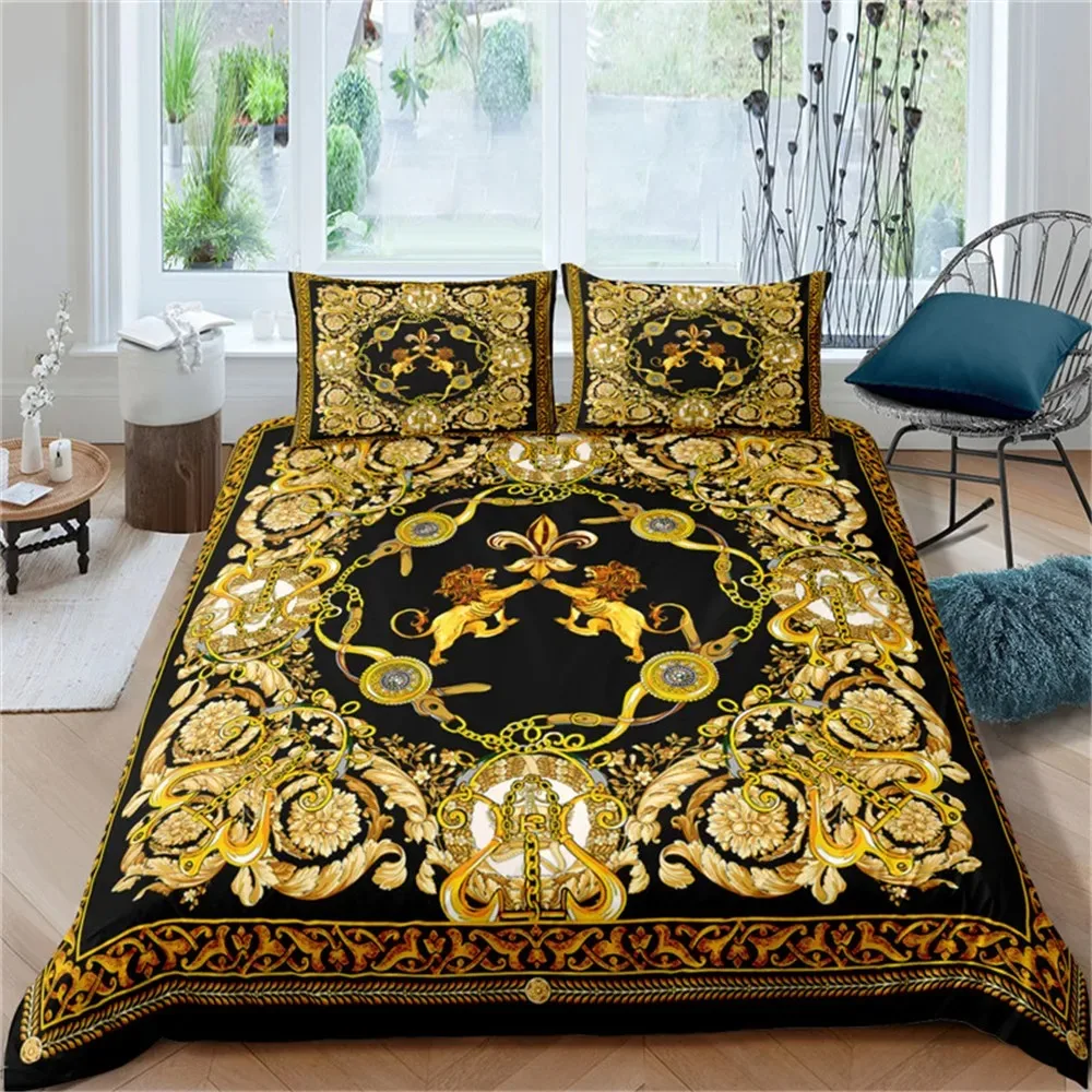 Baroque Modern Art 3D Golden L - đánh giá và giá Bed Sheet Microfiber