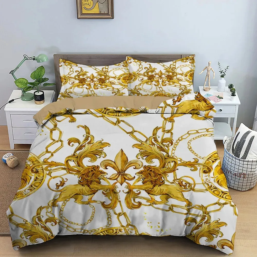 Baroque Modern Art 3D Golden L - đánh giá và giá Bed Sheet Microfiber