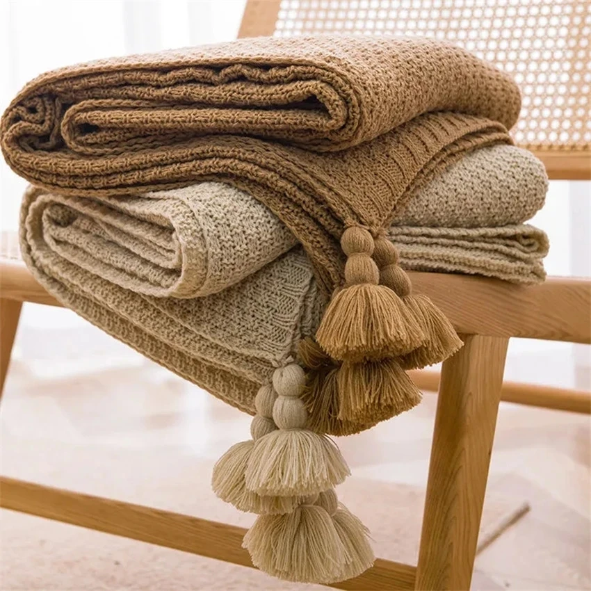 Nordic Blankets for Bed Sofa C - đánh giá và giá Throw Blanket Chunky Knit