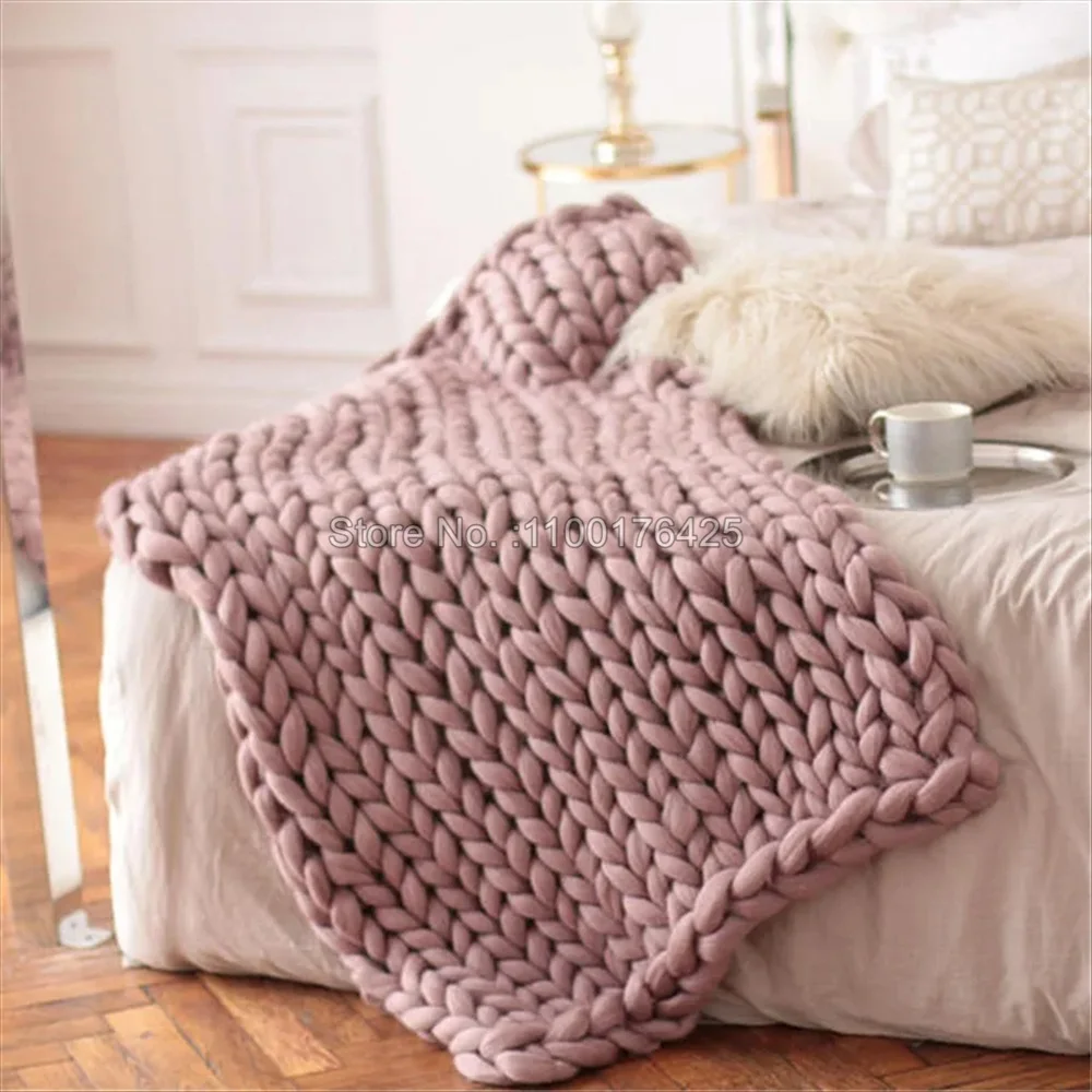 Grey Soft Knitted Blanket Wint - đánh giá và giá Throw Blanket Chunky Knit
